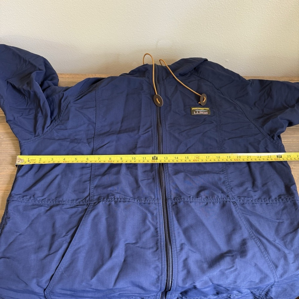 LL Bean Men's XL Nautical Navy Blue Mountain Classic Full Zip Jacket Hooded - Picture 6 of 7
